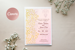 Elegant Indian Wedding Invitation, an Invitation Template by SassyCorners