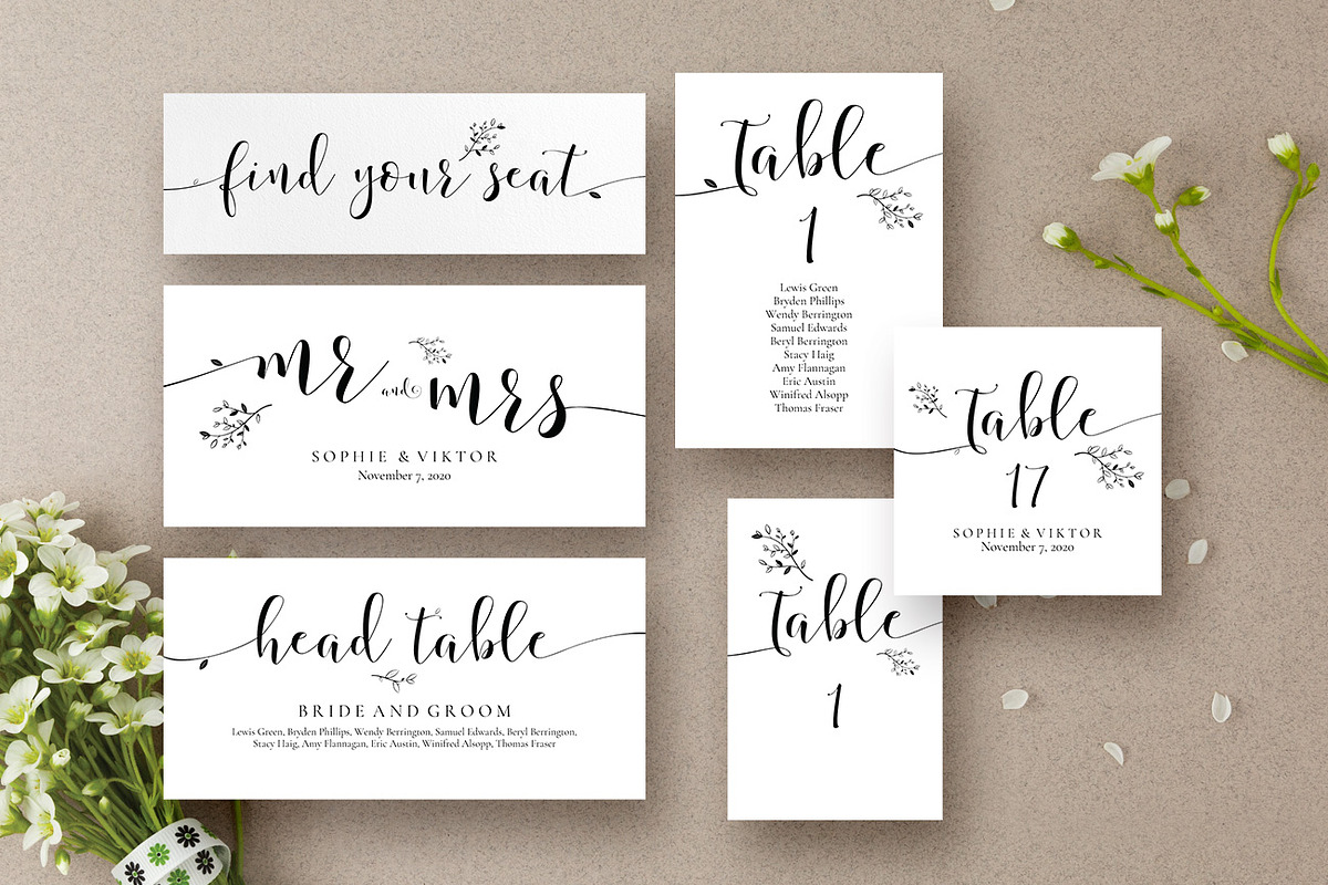 Rustic Wedding Seating Cards, Sophie, an Invitation Template by Alice Bluefox (Photo 3 of 10)