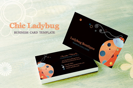 Ladybug Business Card Template, a Business Card Template by Ujean'sWhimsicalWorld
