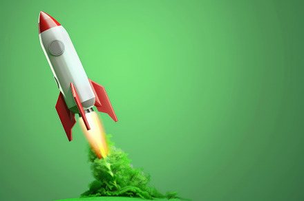 Realistic Rocket is flying vector il, a Background Photo by Pixeness