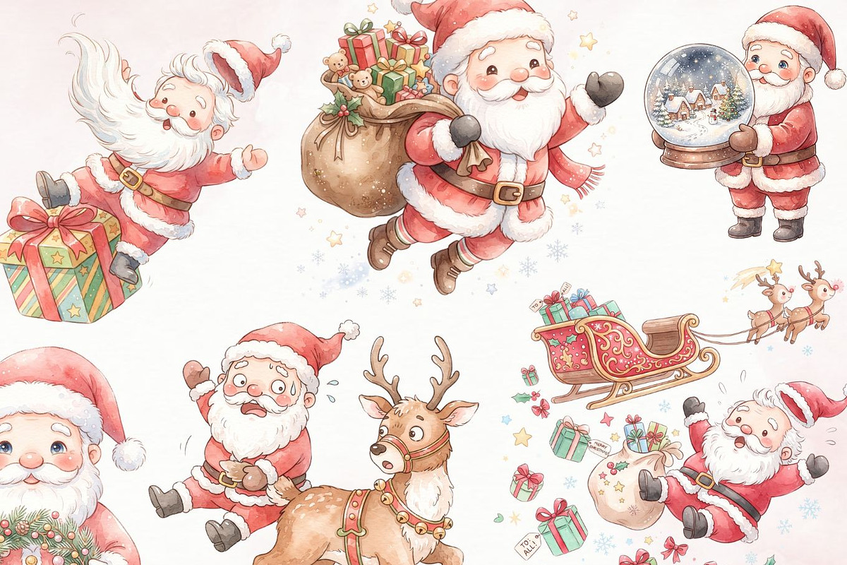 Cute Christmas PNG Clipart, a Decorative Illustration by Arslan (Photo 3 of 9)