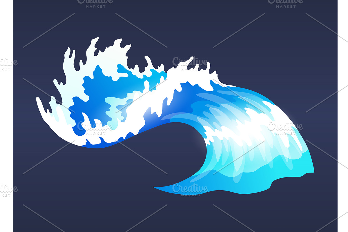 Sea ocean wave. Blue water, an Illustration by Things for designers