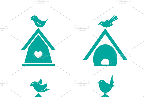 Vector Group Of Bird Houses
