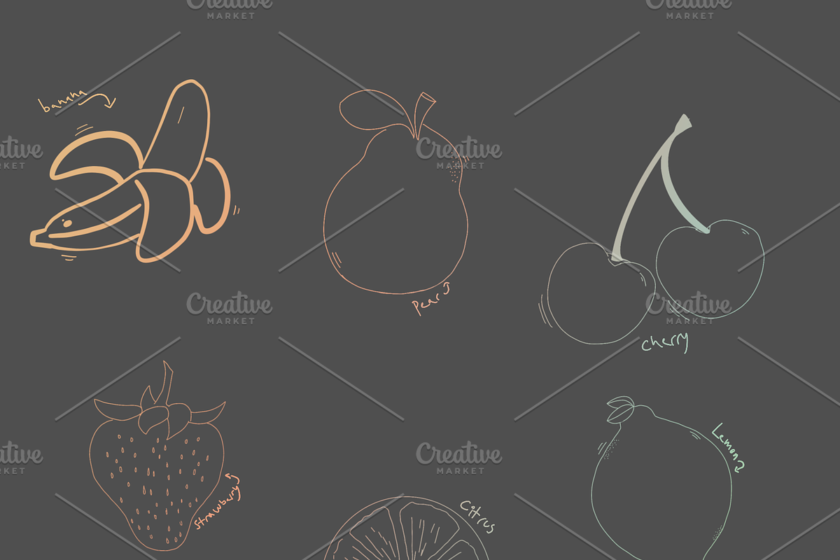 Fruit Stamp Brushes for Procreate, a Brush Add-On by pinkdrinksoul (Photo 2 of 2)