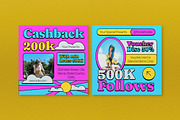 Pink Blue 70's Fashion Sale Banner, an UI Kit Template by graphicook (Thumbnail 9 of 10)