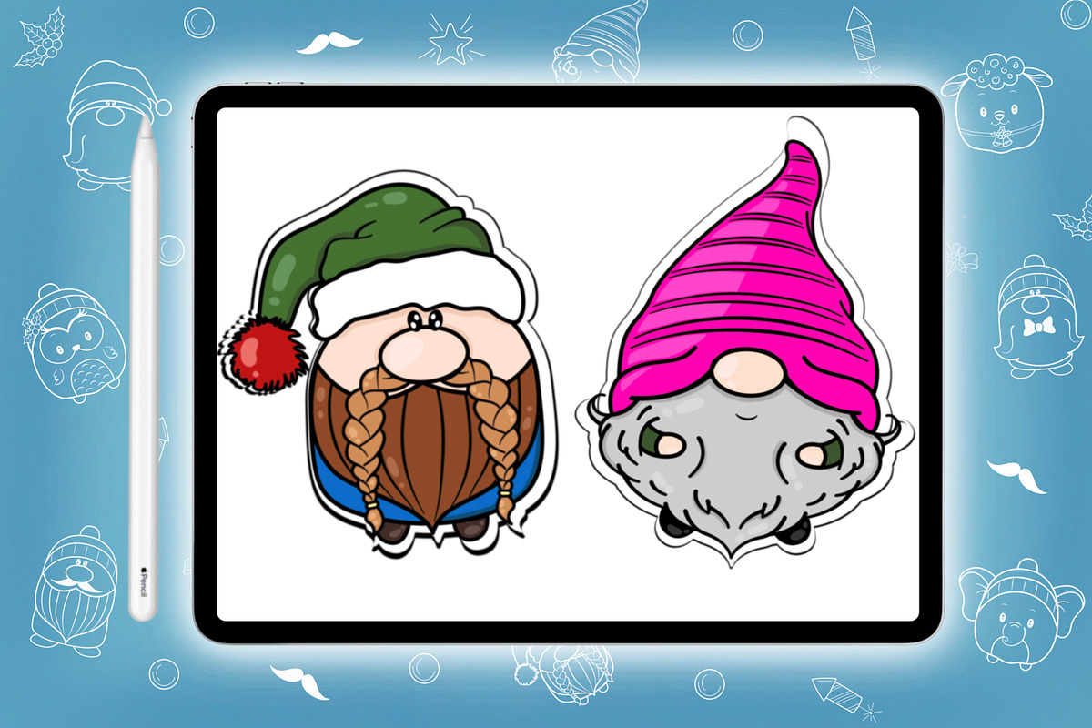 Build Gnome Animal Christmas Brush Stamp Procreate
