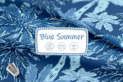 Blue tropical summer beach patterns, a Pattern Graphic by Tani Kuzminka (Thumbnail 3 of 22)