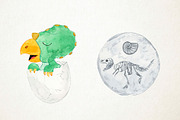 Watercolor Dinosaurs Clipart, an Illustration by Paulaparaula (Thumbnail 4 of 4)