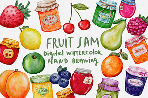 Fruit jam watercolor digital png