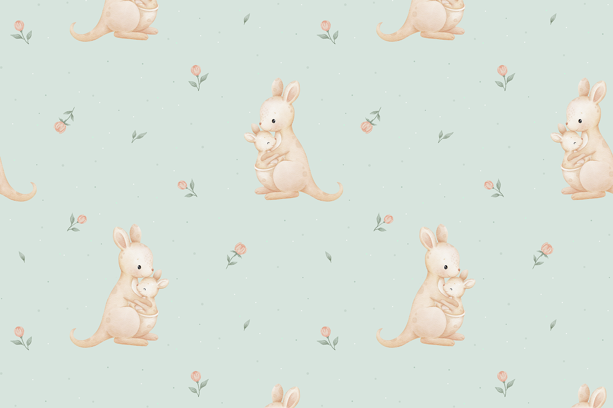 Kangaroo Cuddles – Clipart & Pattern, a Pattern Graphic by tetiartline (Photo 4 of 7)