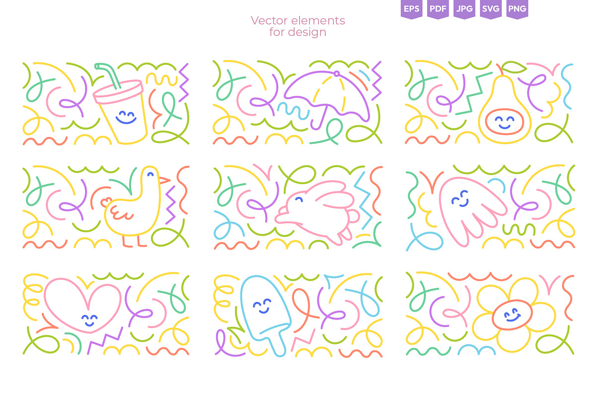 Playful Doodle Vector Pack, an Illustration by Ilia Design (Photo 2 of 10)