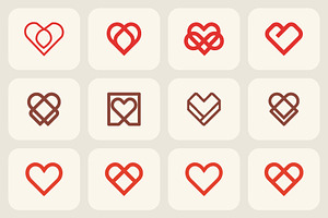 Modern Heart Line Logo Set, a Branding & Logo Template by Vectorium Studio
