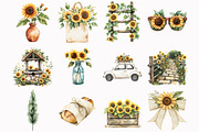 Watercolor Tuscan Sunflower Clipart, a Seasonal Illustration by Design Market (Thumbnail 4 of 5)