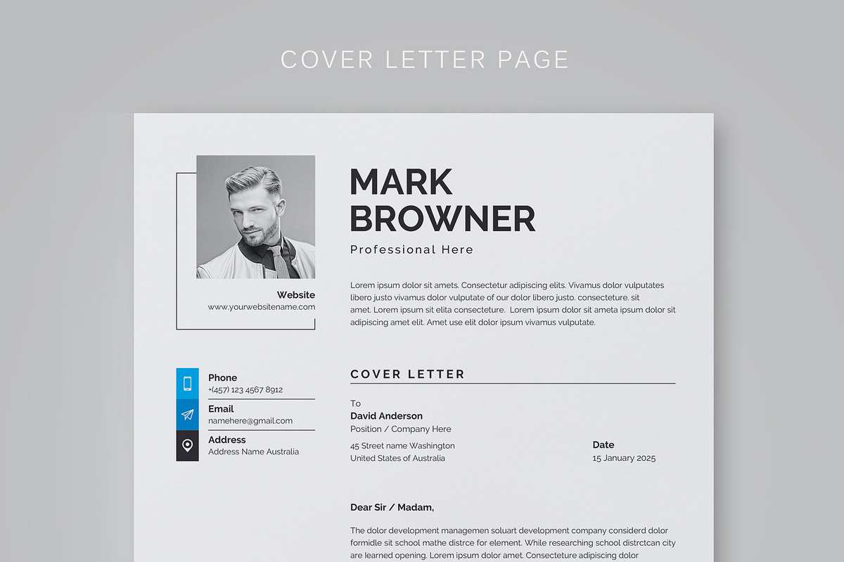 Resume/CV Template, a Resume Template by Proper_media (Photo 4 of 5)