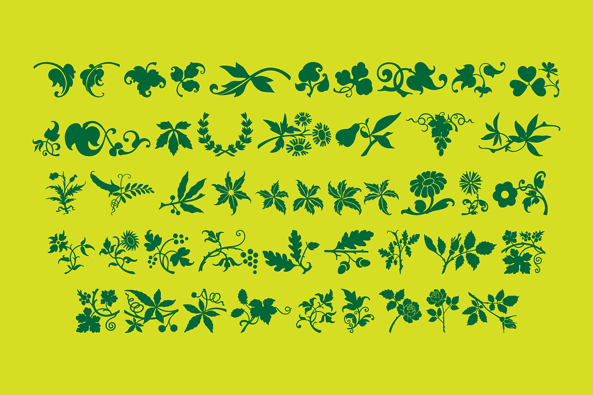 Printers Plant Ornaments Font, a Symbol Font by GG Design (Photo 7 of 7)