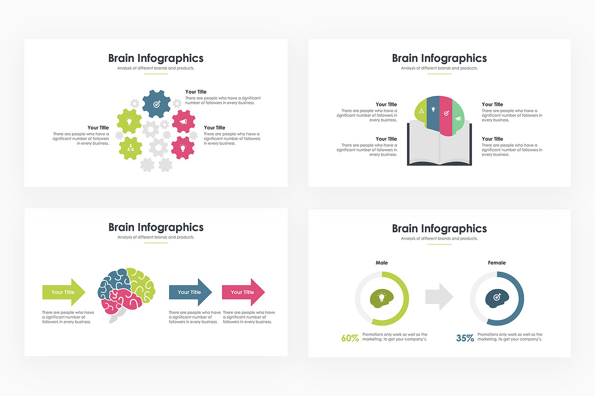 Brain Infographics - PowerPoint 3, a Presentation Template by slidequest