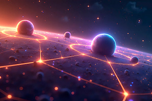Illustrate a futuristic network of p, a Photo by LOGOCREATIVE