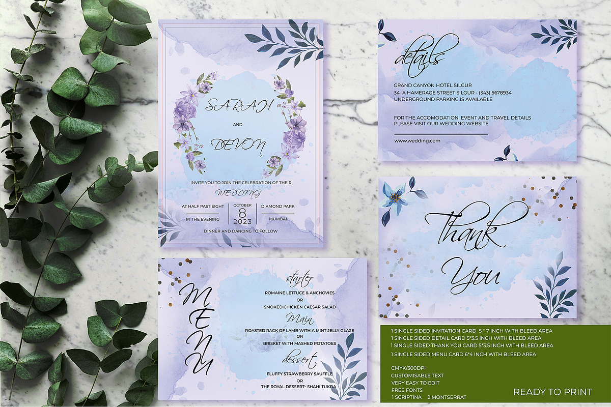 Wedding Invitation template pack, an Invitation Template by kamalrawat_gd (Photo 5 of 5)