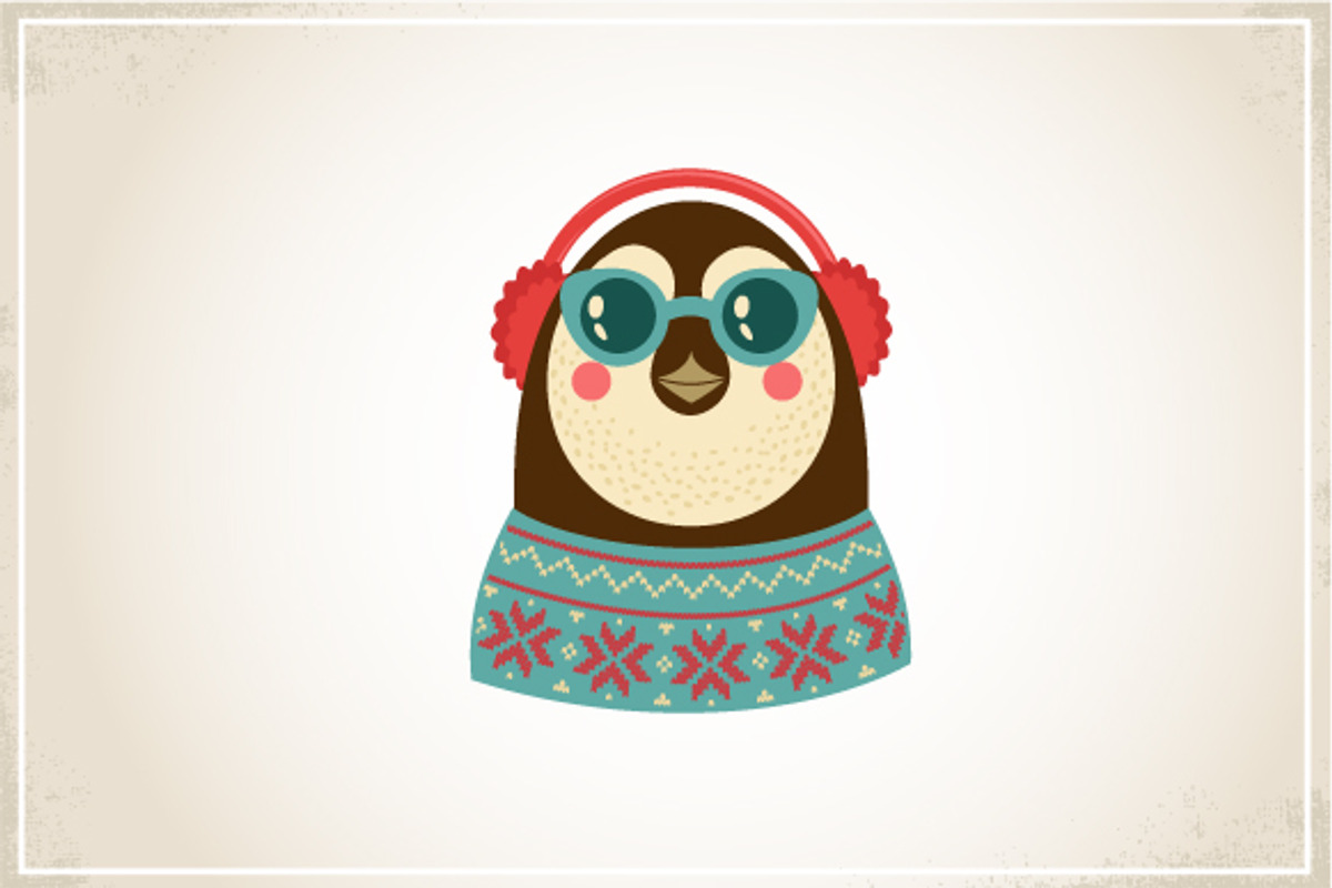 Vintage Hipster Christmas animals, an Animal Illustration by Marish (Photo 2 of 3)