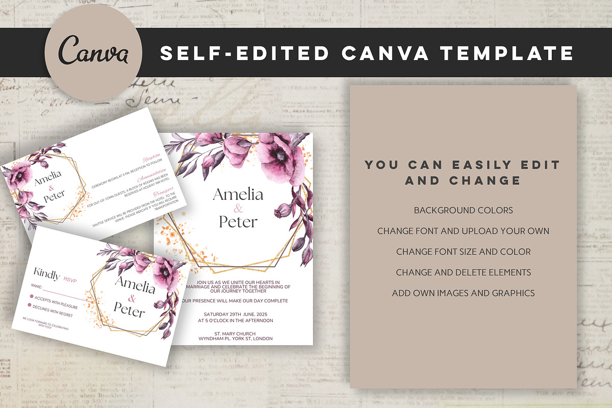 Modern Wedding Invitation, an Invitation Template by Design House (Photo 7 of 16)