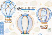 Hot Air Balloon Clipart, a Transportation Illustration by TitaLivingArt (Thumbnail 11 of 11)