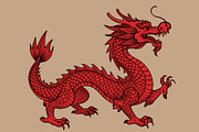 Regal Red Dragon on Beige Seamless, a Pattern Graphic by Sharon Schwalbe (Thumbnail 6 of 6)