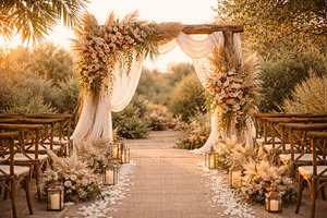 Wedding outdoor arch decorated with, a Photo by Dvoevnore photos