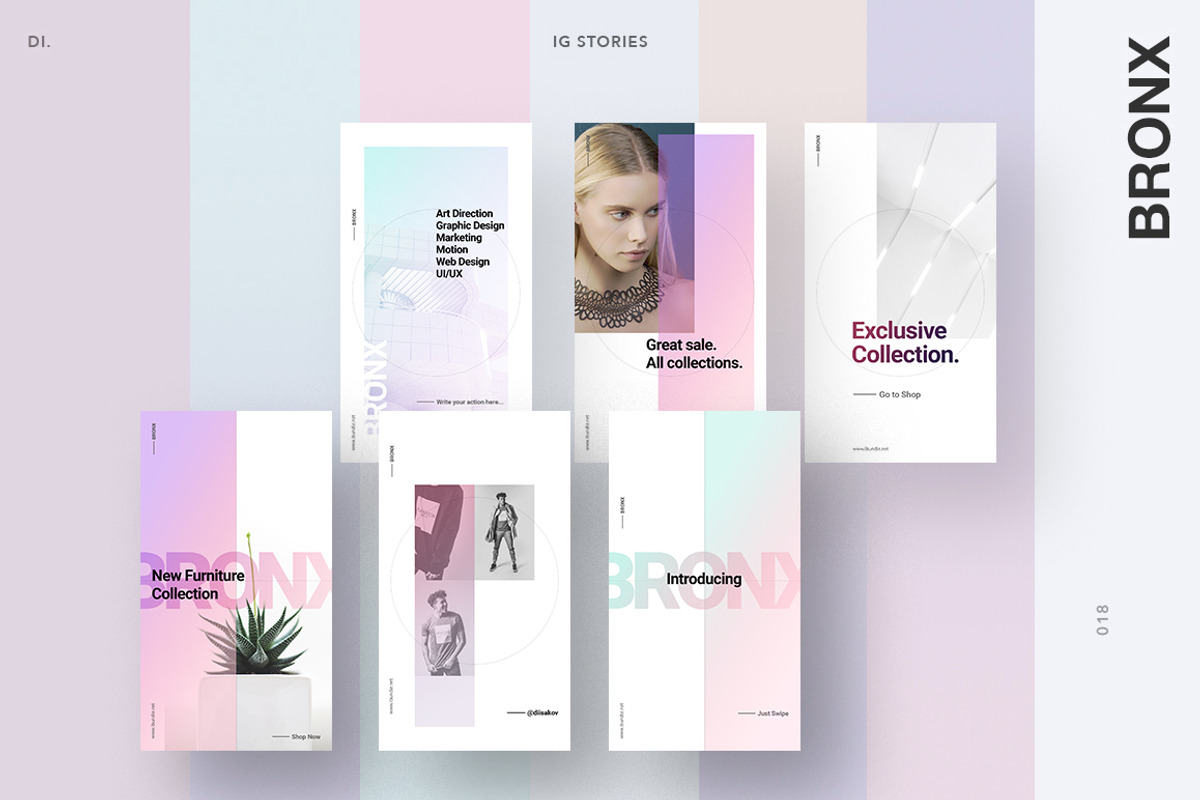 BRONX Light Instagram Stories Pack, a Social Media Template by Presentations Studio (Photo 1 of 11)