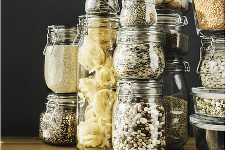 Assortment of uncooked grains, a Food & Drink Photo by Enjoy Photo