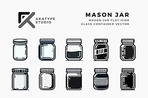 Mason Jar Icon Vector, an Icon by Akatype Studio