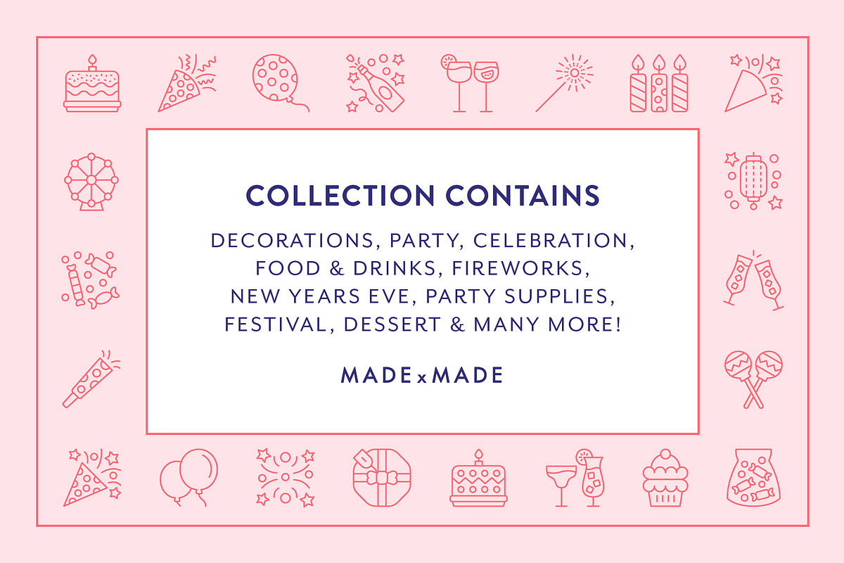 Party Line Icons, an Outline Icon by Made by Made (Photo 2 of 6)