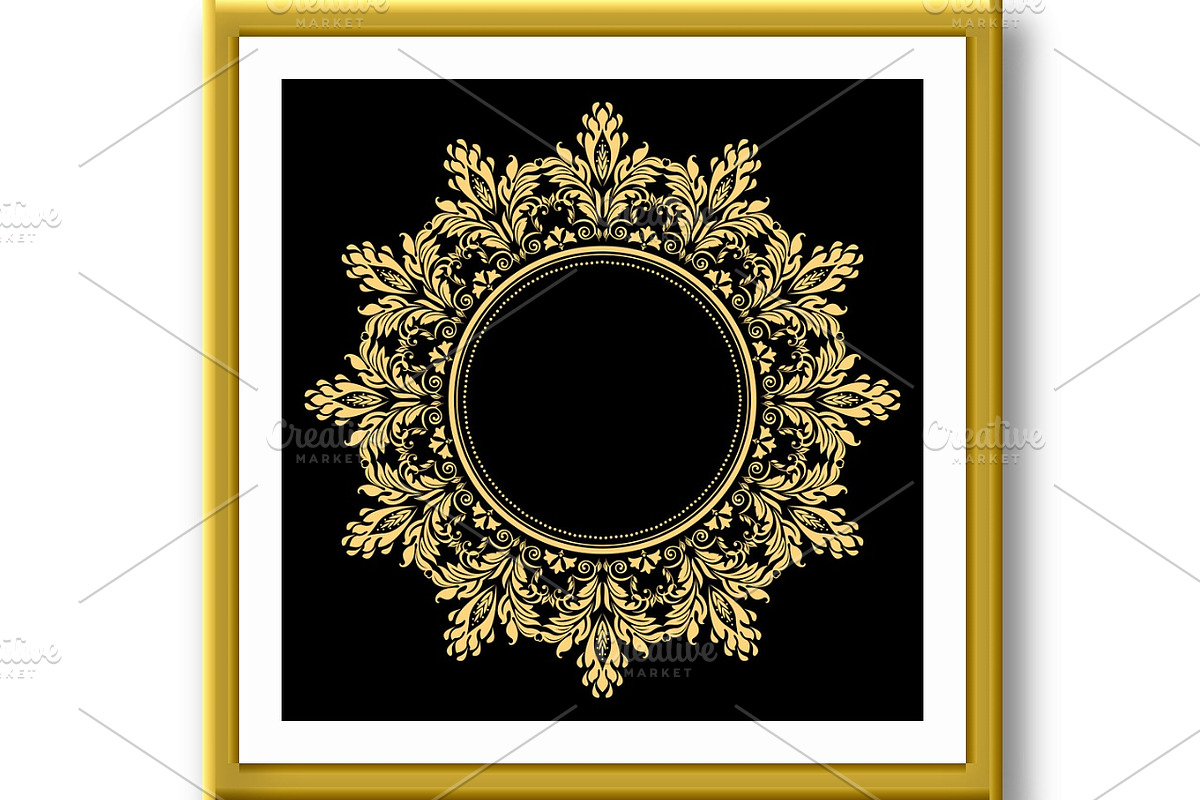 Vintage round frame in retro style, an Illustration by RODINA (Photo 3 of 3)