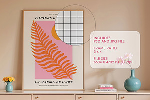 Frame On Table Mockup 3x4 Ratio