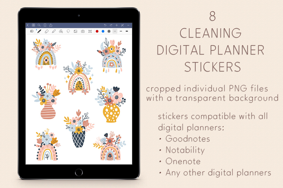 Boho Rainbows Stickers, a Graphic by rinaletters (Photo 4 of 5)