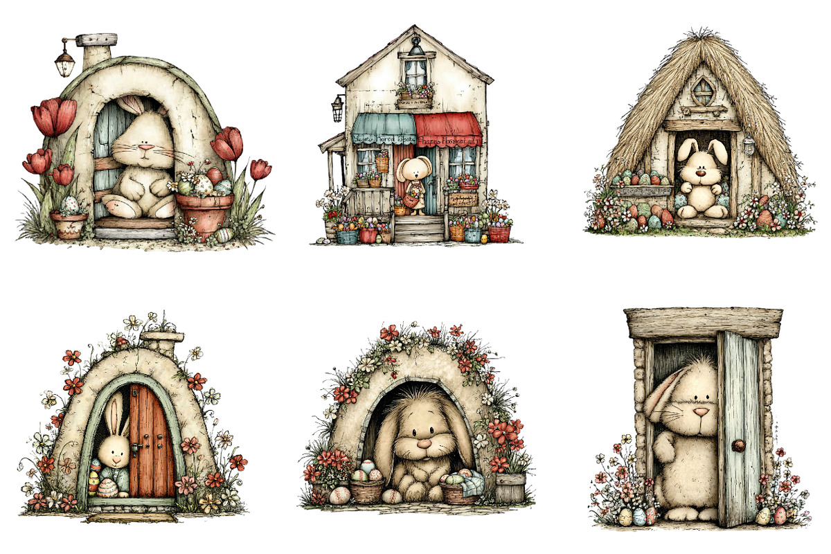 Easter Bunny House Clipart, an Illustration by CreationArt (Photo 4 of 6)