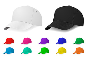 Baseball Cap. Vector Set.