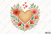 Valentine's Day Wooden PNG, an Illustration by CraftArtStudio (Thumbnail 1 of 4)