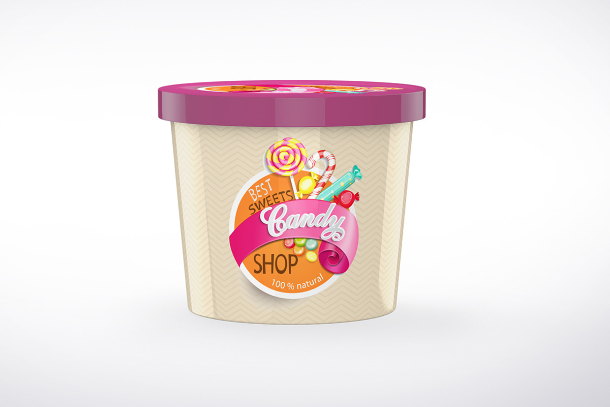Ice Cream Product Mock-up, a Cups & Container Mockup by graystudio (Photo 8 of 9)