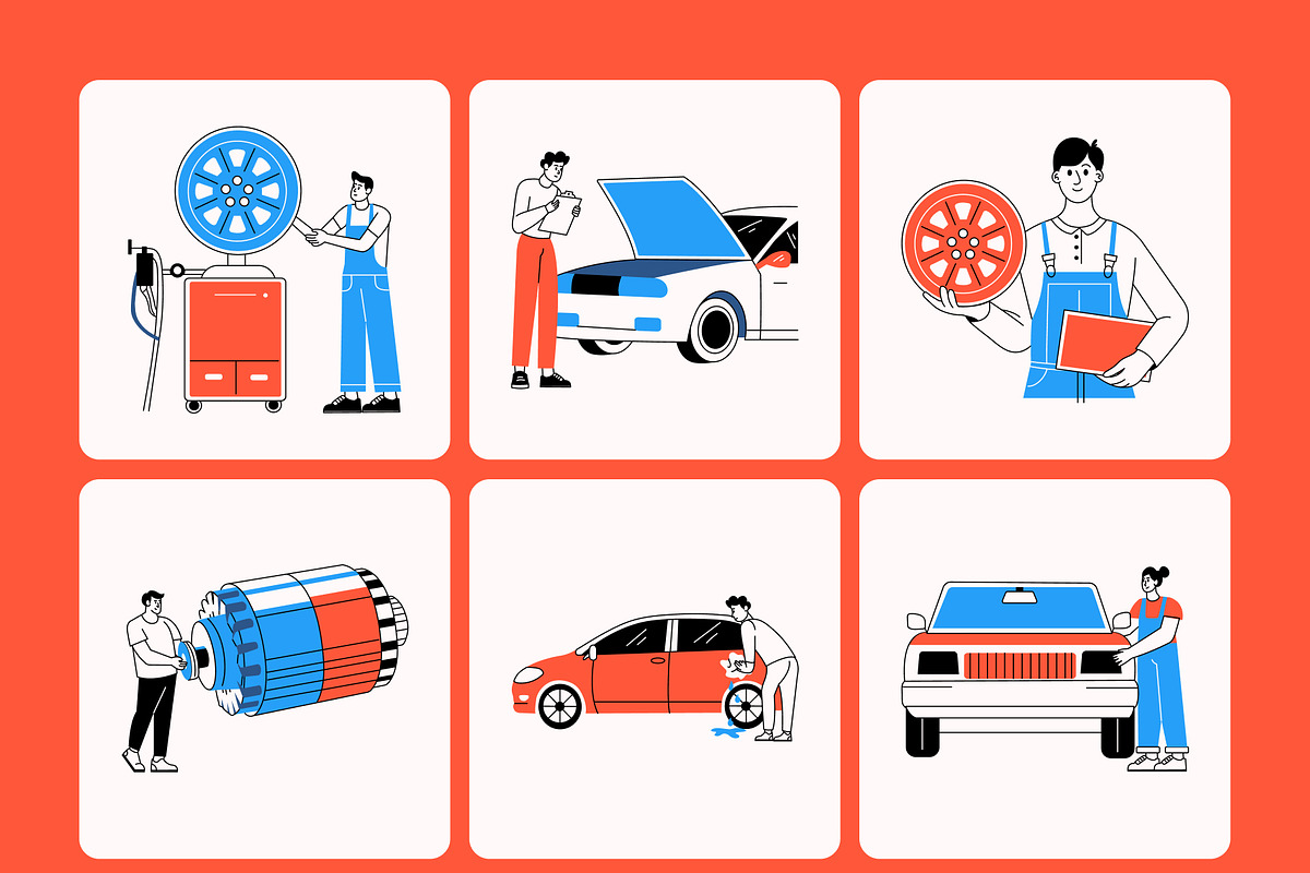 Car Illustration Art Set, an Object Illustration by Vectors Market (Photo 7 of 9)
