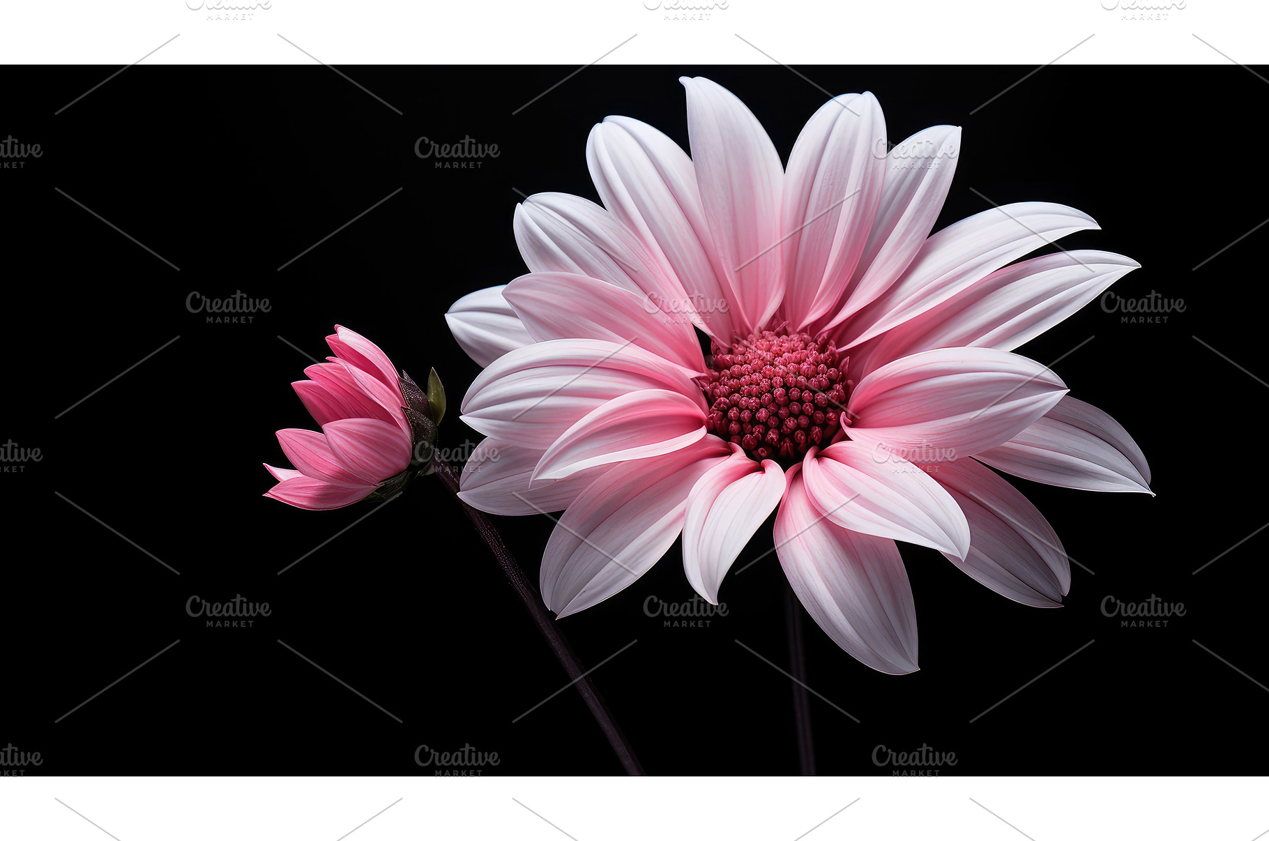 flower pink black white ai generated, a Background Photo by pikepicture