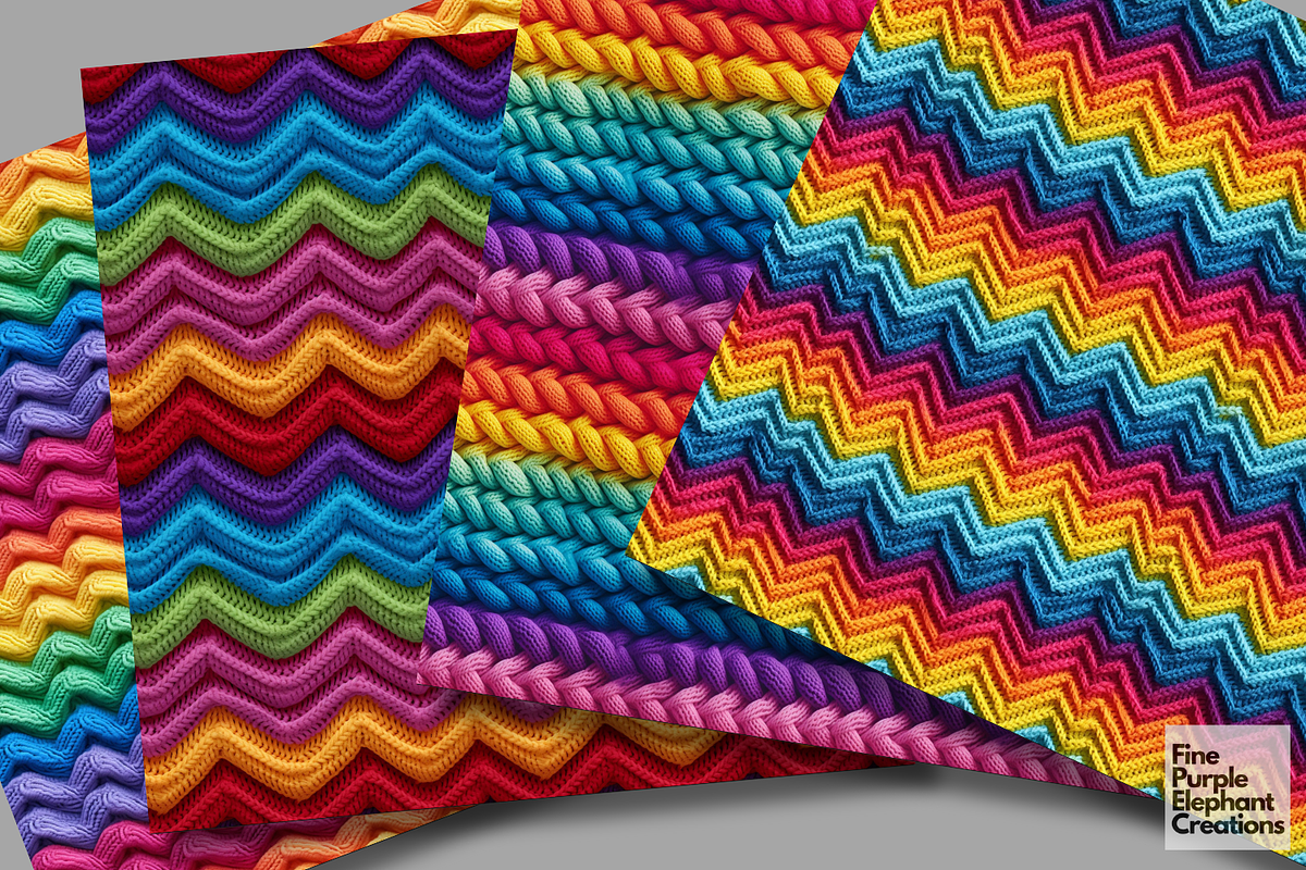 Rainbow Knit Fabric Texture Pattern, a Texture Graphic by Fine Purple Elephant (Photo 4 of 5)