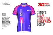 3D Double V-Neck Raglan Jersey SS, a Shirt Mockup by Mildstudio (Thumbnail 10 of 10)