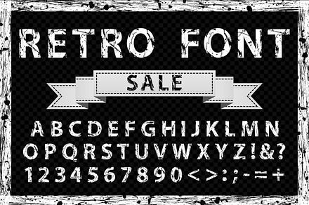 Grunge vintage ink vector font preview 3