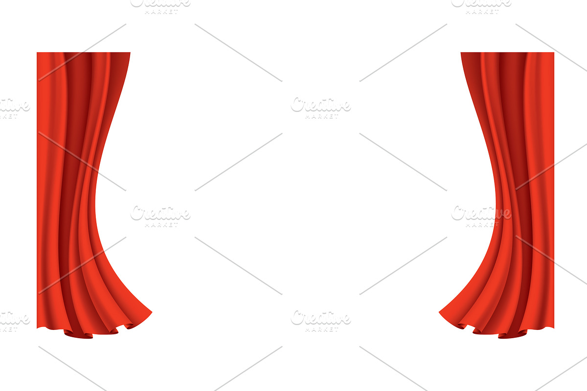 Red curtains realistic, an Object Illustration by Things for designers