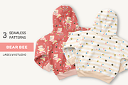 Bear Bee - Peach, a Pattern Graphic by Jaselvii Studio (Thumbnail 1 of 6)