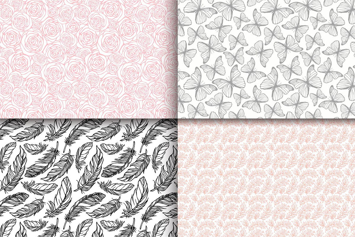 28 nature seamless patterns set preview 3