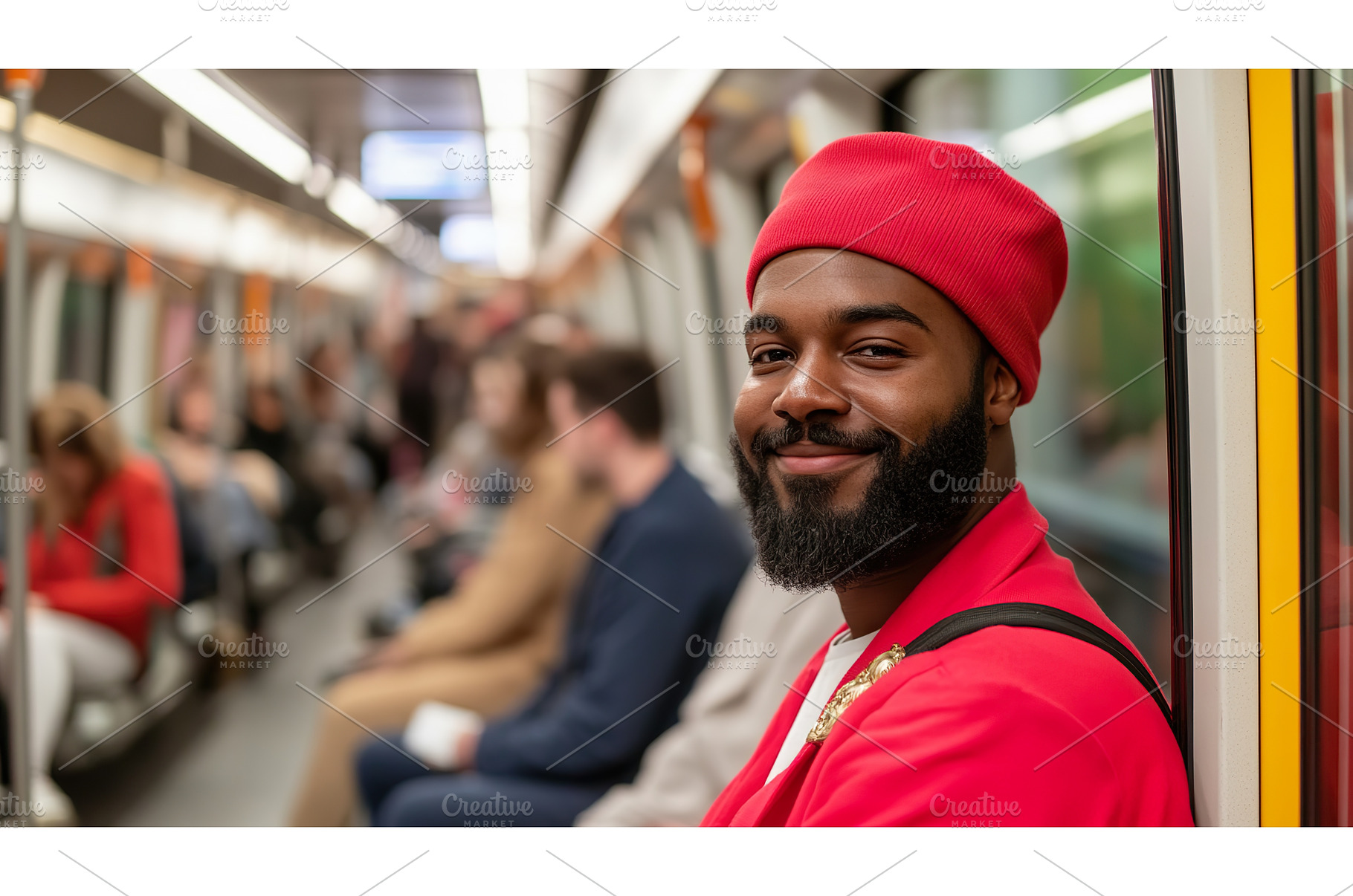 Smiling African male in red outfit, a Person Photo by Lermont51