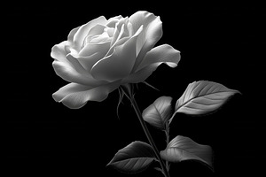 Stunning black and white rose with i, a Photo by Tanuart