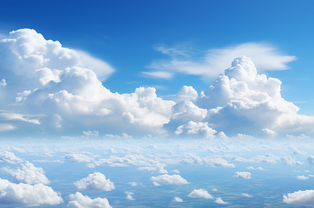 Blue sky and white clouds..blue back, a Photo by LOGOCREATIVE