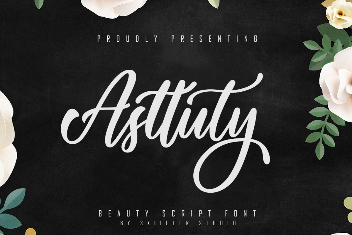 Asttuty Beauty Script Font, a Script Font by skiiller studio (Photo 1 of 8)